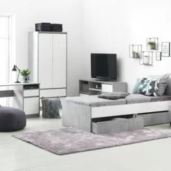 Sängram BILLUND 90x200 Vit/betong 13 Sängram BILLUND 90x200 Vit/betong -Sovrum Rea 100520