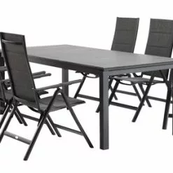 JUTLANDIA MOSS L214/315 Bord Grå + 4 MYSEN Stol Grå -Sovrum Rea 107891