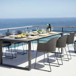 JUTLANDIA KOPERVIK L215 Bord Grå + 4 SANDVED Stol Svart -Sovrum Rea 108766