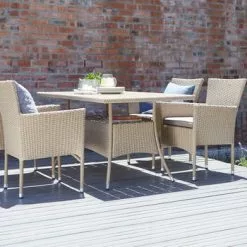 STRIB L150 Bord Natur + 4 AIDT Stol Natur -Sovrum Rea 109066