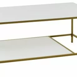 Soffbord PANDRUP 70x110 Vit/guld