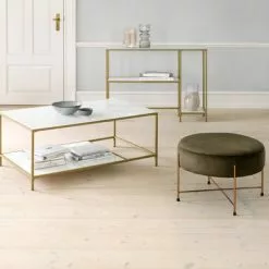 Soffbord PANDRUP 70x110 Vit/guld 19 Soffbord PANDRUP 70x110 Vit/guld -Sovrum Rea 115136