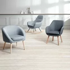 JYSK Internal Fåtölj UDSBJERG Grått Tyg/ek -Sovrum Rea 115163