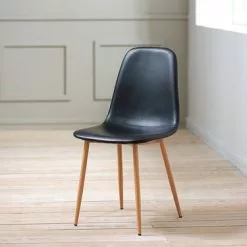 JYSK Internal Matstol JONSTRUP Svart Konstläder/ekfärgad -Sovrum Rea 115508