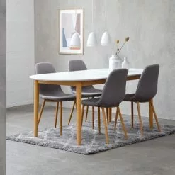 EGENS L190/270 Vit + 4 JONSTRUP Grå/ek -Sovrum Rea 115555