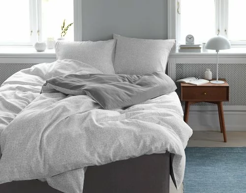 JYSK Påslakanset SELMA Satin 150x210 Grå/vit 5 JYSK Påslakanset SELMA Satin 150x210 Grå/vit - Bild 3