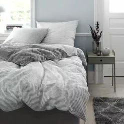 JYSK Påslakanset LOLA Bäckebölja 150x210 Grå/vit -Sovrum Rea 117990