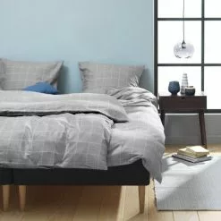 JYSK Påslakanset THERESA Flanell 150x210 Grå -Sovrum Rea 121121