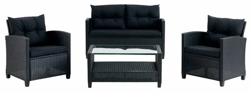 Loungeset MORA 4-sits Svart 5 Loungeset MORA 4-sits Svart - Bild 3