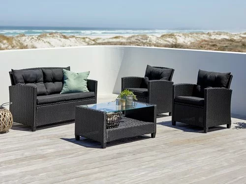 Loungeset MORA 4-sits Svart 3 Loungeset MORA 4-sits Svart