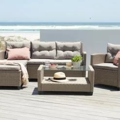 Loungeset MORA 4-sits M/schäslong Natur