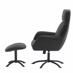 Fåtölj M/fotpall TANKEFULD Mörkgrå -Sovrum Rea 126618