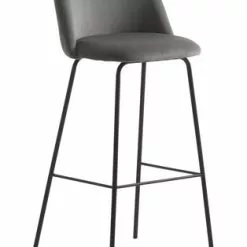 JYSK Internal Barstol GRINDSTED Sammet Grå/svart