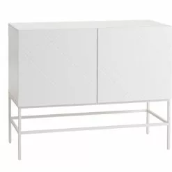 Skänk LADBY 2 Dörrar Mönster Vit