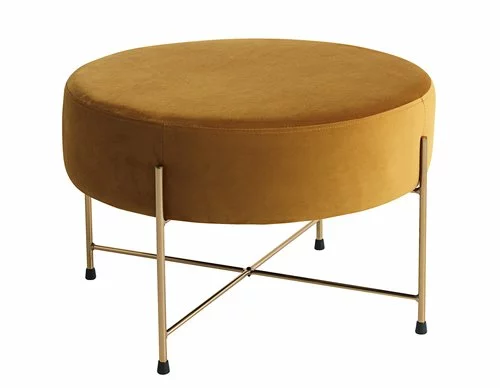 Puff PADBORG Ø62 Curryfärgad Sammet/guld 3 Puff PADBORG Ø62 Curryfärgad Sammet/guld