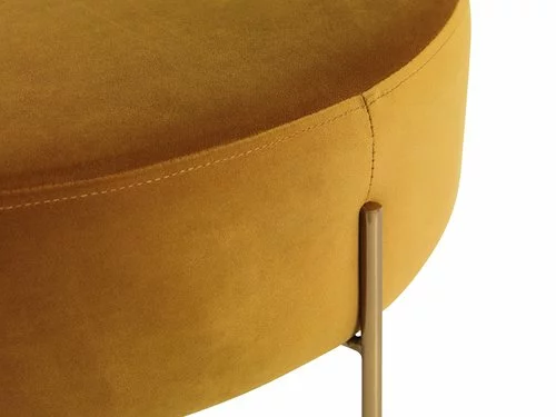 Puff PADBORG Ø62 Curryfärgad Sammet/guld 6 Puff PADBORG Ø62 Curryfärgad Sammet/guld - Bild 4