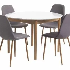 MARSTRAND Ø110 Vit + 4 JONSTRUP Grå/ek