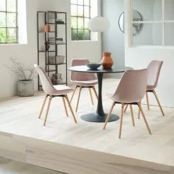 JYSK Internal Matbord RINGSTED Ø100 Svart Ask -Sovrum Rea 128694