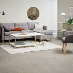 Soffbord PANDRUP 70x110 Vit/guld 14 Soffbord PANDRUP 70x110 Vit/guld -Sovrum Rea 128750 1