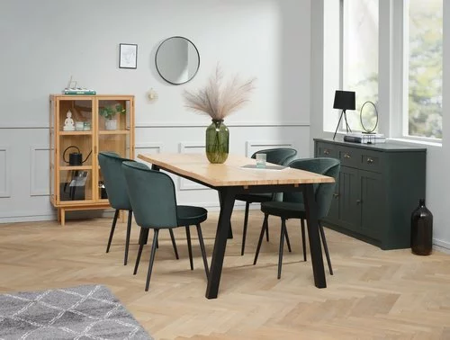 Royal Oak Matbord SKOVLUNDE 90x200 Natur Ek/svart 4 Royal Oak Matbord SKOVLUNDE 90x200 Natur Ek/svart - Bild 2