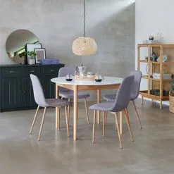 MARSTRAND Ø110 Vit + 4 JONSTRUP Grå/ek -Sovrum Rea 128758 2