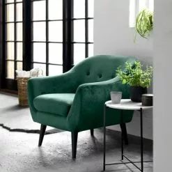 Fåtölj EGEDAL Sammet Mörkgrön -Sovrum Rea 130900