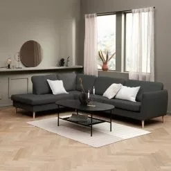 Soffa AARHUS öppen ände Vänster Mörkgrå -Sovrum Rea 131062 1