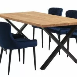 JYSK Internal Matstol PEBRINGE Sammet Blå/svart 16 JYSK Internal Matstol PEBRINGE Sammet Blå/svart -Sovrum Rea 131825