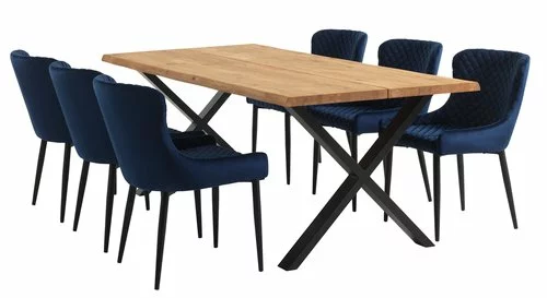 JYSK Internal Matstol PEBRINGE Sammet Blå/svart 6 JYSK Internal Matstol PEBRINGE Sammet Blå/svart - Bild 4