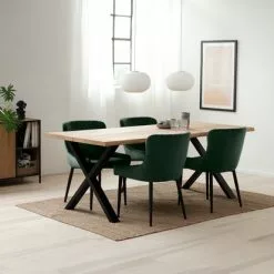 Matstol PEBRINGE Sammet Grön/svart -Sovrum Rea 131830