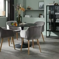 JYSK Internal Matbord RINGSTED Ø100 Svart Ask -Sovrum Rea 131884 2