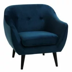 Fåtölj EGEDAL Sammet Mörkblå