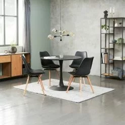 JYSK Internal Matbord RINGSTED Ø100 Svart Ask -Sovrum Rea 144313