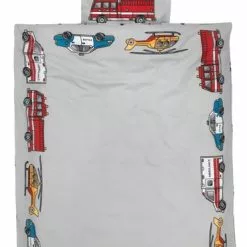 KRONBORG Junior Påslakanset UNA 115x135 Grå/röd