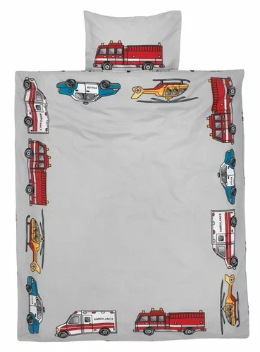 KRONBORG Junior Påslakanset UNA 115x135 Grå/röd 3 KRONBORG Junior Påslakanset UNA 115x135 Grå/röd