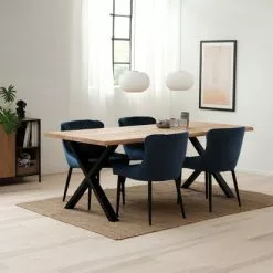 JYSK Internal Matstol PEBRINGE Sammet Blå/svart 23 JYSK Internal Matstol PEBRINGE Sammet Blå/svart -Sovrum Rea 148376