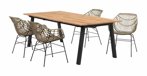 JUTLANDIA BARSMARK L210 Bord Teak + 4 ILDERHUSE Stol Natur 4 JUTLANDIA BARSMARK L210 Bord Teak + 4 ILDERHUSE Stol Natur - Bild 2