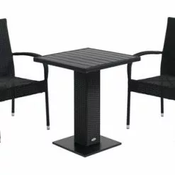 JUTLANDIA THY L60 Bord Svart + 2 GUDHJEM Stol Svart -Sovrum Rea 150028