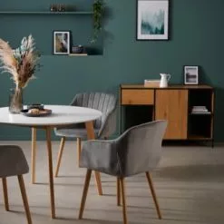 Matstol ADSLEV Sammet Grå -Sovrum Rea 150597