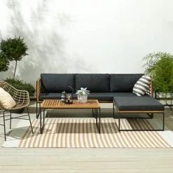 JUTLANDIA Loungesoffa UGILT M/schäslong 3-sits Trä -Sovrum Rea 150667