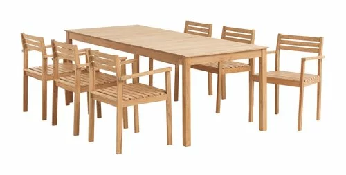 JUTLANDIA VESTERHAVET L210 Bord Teak + 4 VESTERHAVET Stol Teak 6 JUTLANDIA VESTERHAVET L210 Bord Teak + 4 VESTERHAVET Stol Teak - Bild 4