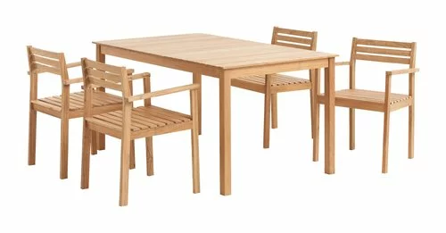 JUTLANDIA VESTERHAVET L150 Bord Teak + 4 VESTERHAVET Stol Teak 4 JUTLANDIA VESTERHAVET L150 Bord Teak + 4 VESTERHAVET Stol Teak - Bild 2