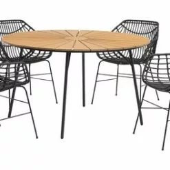 JUTLANDIA Bord RANGSTRUP Ø130 Natur/svart 12 JUTLANDIA Bord RANGSTRUP Ø130 Natur/svart -Sovrum Rea 151292