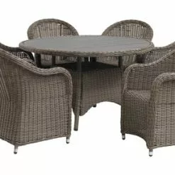 JUTLANDIA GAMMELBY Ø130 Bord Grå + 4 GAMMELBY Stol Grå -Sovrum Rea 151339