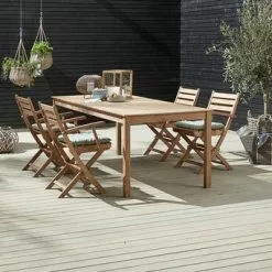 JUTLANDIA VESTERHAVET L210 Bord Teak + 4 VESTERHAVET Klappstol Teak 15 JUTLANDIA VESTERHAVET L210 Bord Teak + 4 VESTERHAVET Klappstol Teak -Sovrum Rea 151467