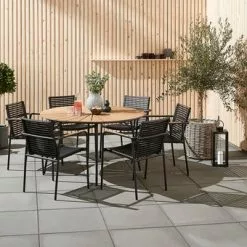 JUTLANDIA Bord RANGSTRUP Ø130 Natur/svart 13 JUTLANDIA Bord RANGSTRUP Ø130 Natur/svart -Sovrum Rea 151512