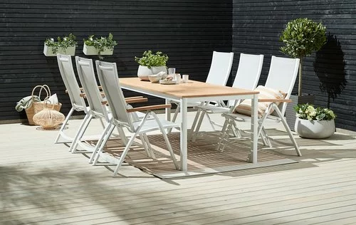 JUTLANDIA RAMTEN L206 Bord Hårdträ + 4 SLITE Positionsstol Vit 8 JUTLANDIA RAMTEN L206 Bord Hårdträ + 4 SLITE Positionsstol Vit - Bild 6