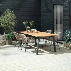 JUTLANDIA BARSMARK L210 Bord Teak + 4 ILDERHUSE Stol Natur 15 JUTLANDIA BARSMARK L210 Bord Teak + 4 ILDERHUSE Stol Natur -Sovrum Rea 155431