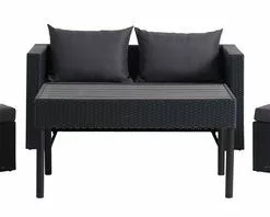 Loungeset TANE 4-sits 3-i-1 Svart 13 Loungeset TANE 4-sits 3-i-1 Svart -Sovrum Rea 157112