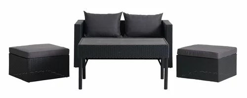 Loungeset TANE 4-sits 3-i-1 Svart 6 Loungeset TANE 4-sits 3-i-1 Svart - Bild 4